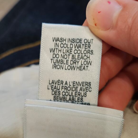 Frame Jeans Womens Size 24 Le Skinny De Jeanne Dark Wash Distressed Ankle Crop - Picture 12 of 12